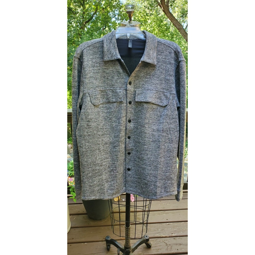 Zella Mens Performance Knit Shirt Jacket Grey Marl NR493747MN Size M